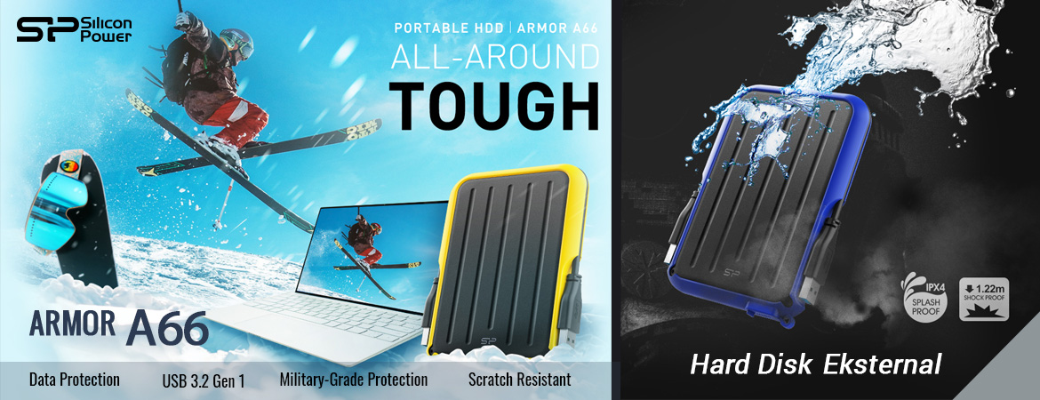 Silicon Power PHD Armor A75 Harddisk Eksternal - Shockproof Waterproof USB3.2 - 1TB-5TB